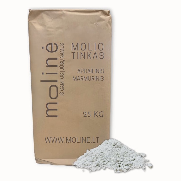 Baltas natūralus apdailinis molio tinkas