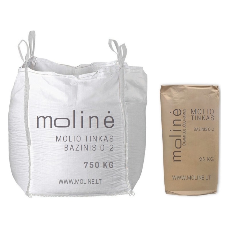 Rudas natūralus bazinis molio tinkas