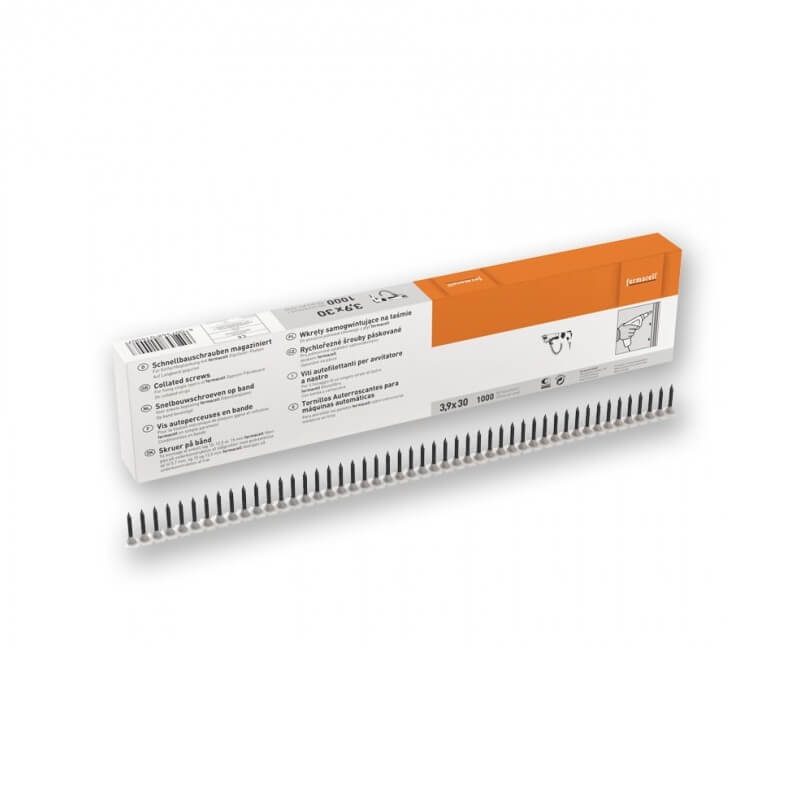 Sraigtai plastikinėje juostoje fermacell plokštėms (GPP), 30 mm